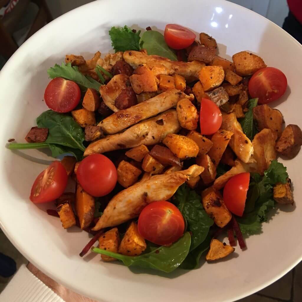Chicken, chorizo & sweet potato salad | Recipes